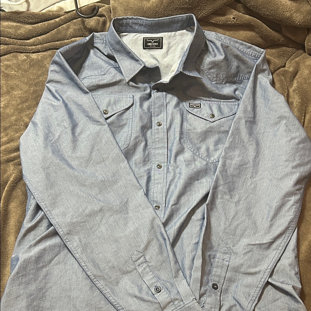 Kimes Ranch Men's Blue Button-Up Shirt
